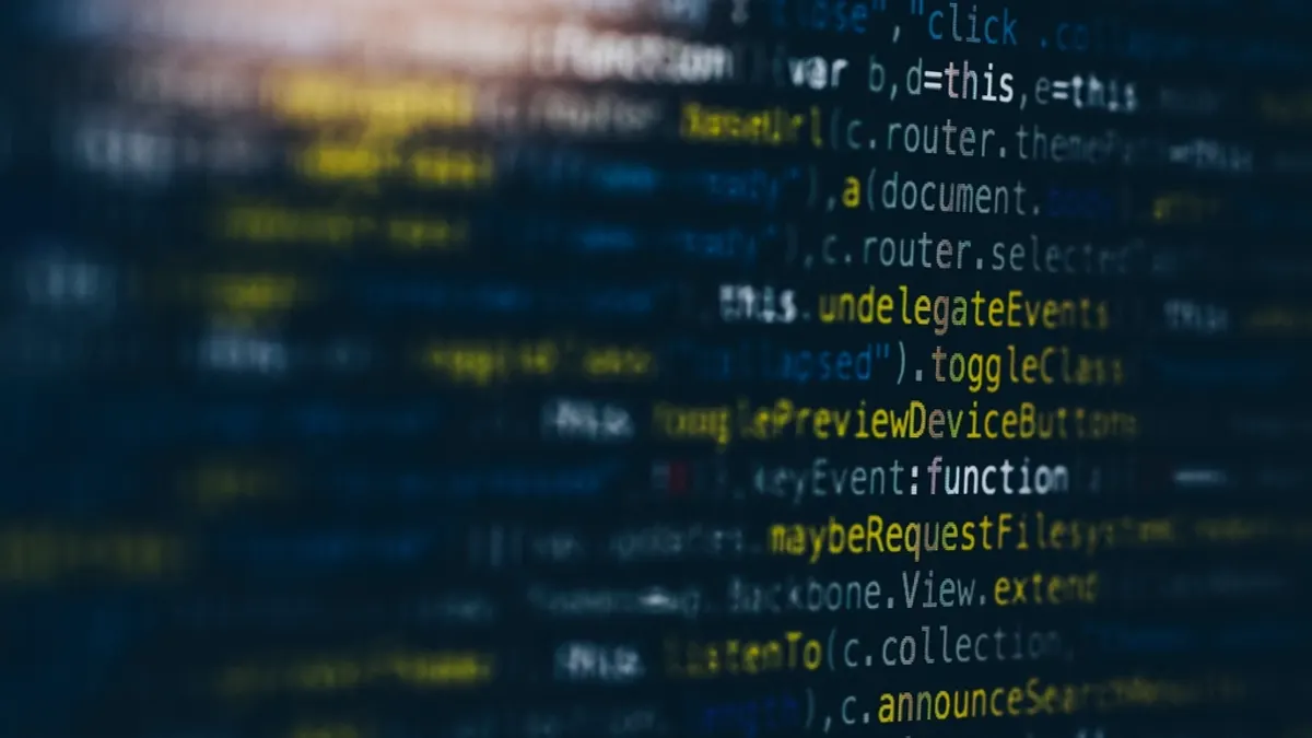 Code source affiché sur un écran